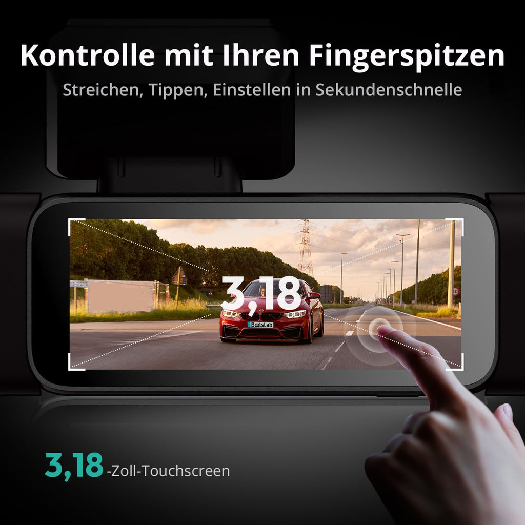4 Kanal Dashcam G980H 3K vorne und 1080P hinten 560° 5,8GHz WLAN GPS 24h Parkmodus Nachtsicht 128GB SD-Karte Hardwire-Kit