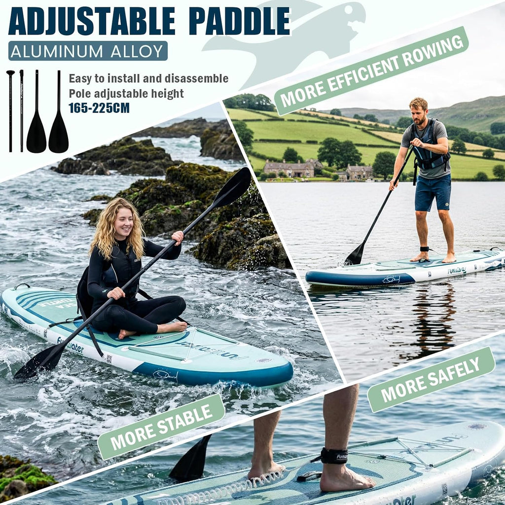 Stand Up Paddle Board 320 cm SUP aufblasbar für 1–2 Personen mit Zubehör Set PVC Doppelkammer stabil