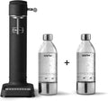Wassersprudler Carbonator 3 aus Edelstahl kompatibel mit 60L CO2-Zylindern inkl 2x 1L PET-Flaschen Mattschwarz