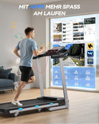 Klappbares Laufband TM015 mit Steigung 12 km/h 3,5 PS LED Display Bluetooth App Steuerung 12 Trainingsprogramme