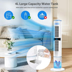 Klimagerät Luftkühler KYS-30-39Y 65 W mit 4 L Wassertank 4 Modi 360° Oszillation und Fernbedienung