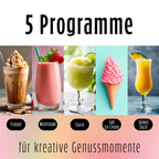 Slushmaschine 2,8 l mit 5 Programmen 180 W Kompressor Kühlfunktion Vorspülmodus für Slushies Milchshakes und Softeis