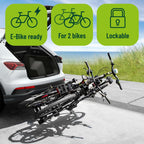 Fahrradträger Anhängerkupplung Premium 2 11521 für 2 Fahrräder E-Bike geeignet 60 kg klappbar abschließbar vormontiert