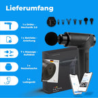 Massagepistole OrthoGun 3.0 160W 5 Intensitäten 7 Aufsätze Akku 360 Min Laufzeit inkl Koffer