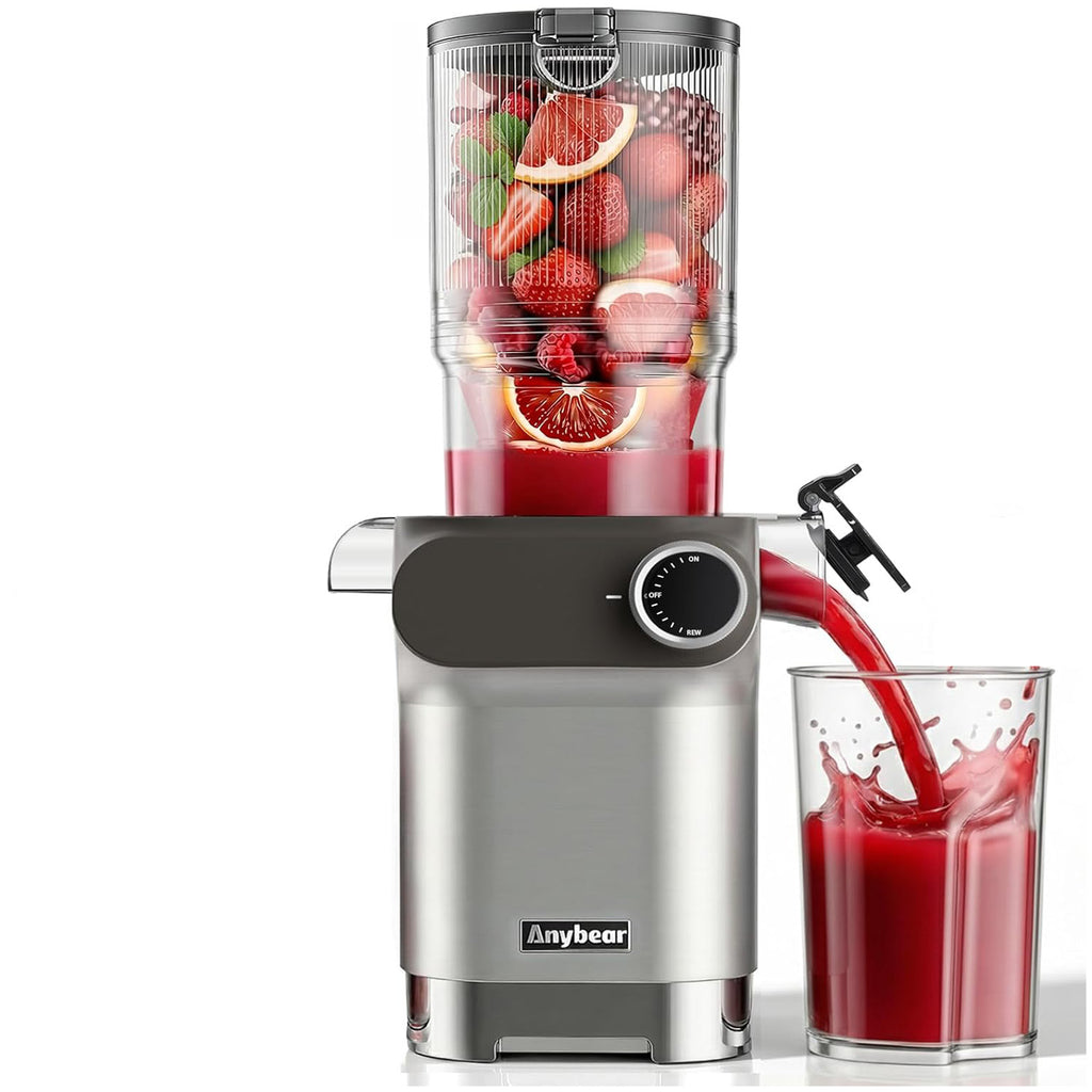 Slow Juicer SJ054C Kaltentsafter 200 W mit 110 mm Einfüllschacht für ganze Früchte und Gemüse BPA-frei