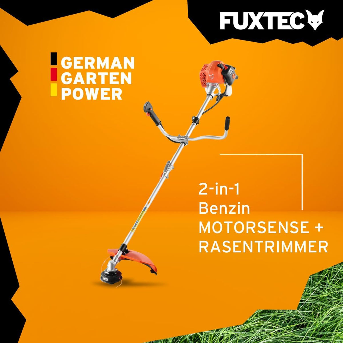 Benzin Motorsense Freischneider FX-MS162 62cc 3,5PS 2-Takt 32cm Schnittbreite Rasentrimmer