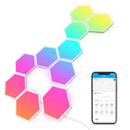 LED Hexagon Panel 10er Set RGBIC Wandleuchte Gaming Beleuchtung 36W WLAN App Alexa Google Assistant Musik Sync