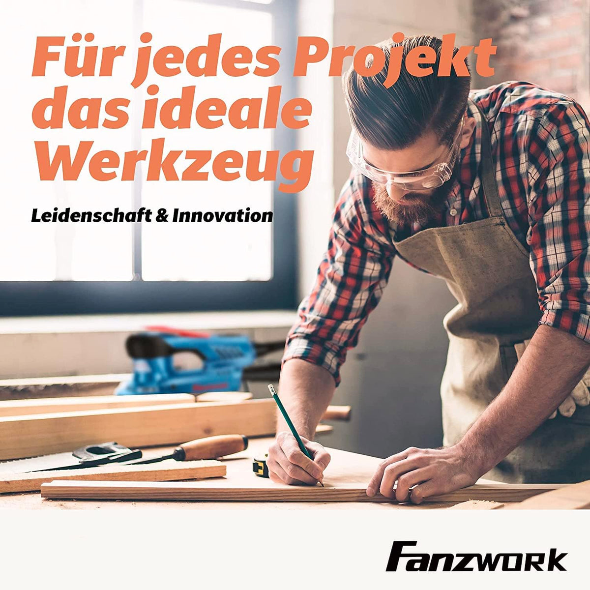 Exzenterschleifer 150 mm 350 W 5 mm Hub 7-stufige Drehzahlregelung bürstenlos mit Koffer und Zubehör Schleifmaschine