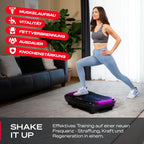Vibrationsplatte VP275 3D mit 99 Intensitätsstufen LED Display App Steuerung Trainingsbändern und 120 kg Belastbarkeit
