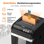 Aktenvernichter C283 Auto-Feed 200 Blatt P-4 Mikroschnitt 60 Min Dauerbetrieb 31 L Behälter 58 dB