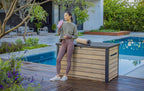 Gartenbox Ontario 870 Liter 147 x 83 x 86 cm aus Kunststoff in Holzoptik mit Gasdruckfedern abschließbar
