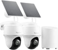 2K WLAN Überwachungskamera Set Home Hub Mini mit 2x Argus PT Lite 360° Schwenkbar Solarpanel KI-Erkennung Akkubetrieb