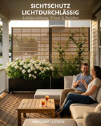 Metall Hochbeet mit Sichtschutz Rankgitter Rollen 33 cm tief 185 cm hoch wetterfest für Garten Balkon Terrasse