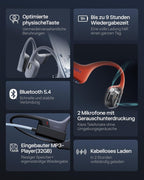 Knochenschall Schwimm Kopfhörer OpenSwim Pro S711 IP68 32GB MP3 Bluetooth 5.4 9h Kabelloses Laden Grau