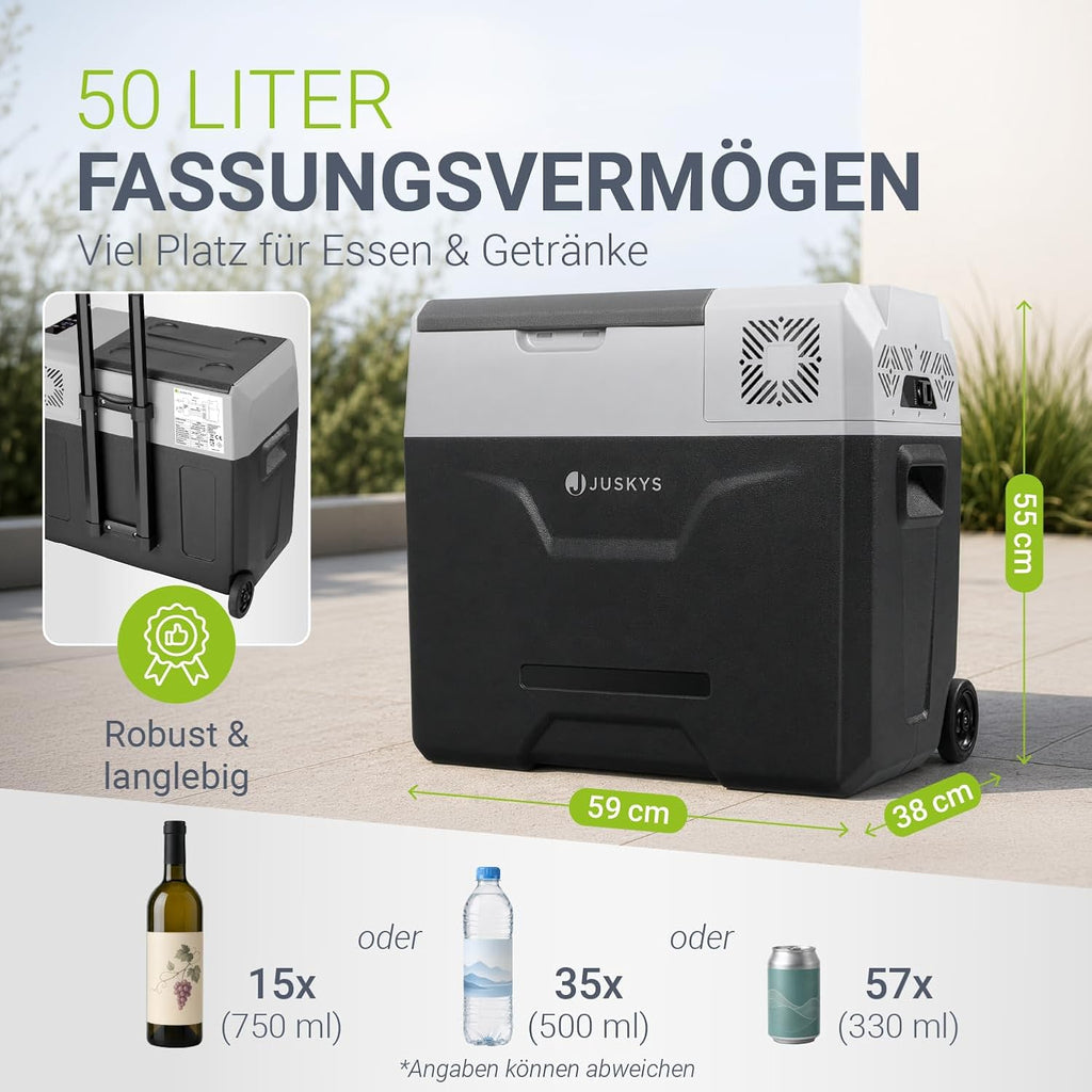 Kompressorkühlbox 50 L 12/24/230 V Yukon 40608 Kühl- und Warmhaltefunktion Auto Camping Grau
