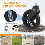Faltbarer Bollerwagen mit Dach SS5050 110L PU Räder mit Bremsen 100kg Traglast Schiebegriff Kinder Transportwagen
