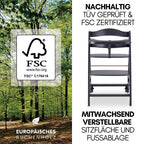 Babyhochstuhl Beta+ Newborn Set Deluxe mit Bouncer Essbrett und Sitzpolster aus Buchenholz bis 90 kg