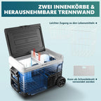 Kompressor Kühlbox 35L Auto Kühlschrank 12V 24V 220V -20 bis 20°C mit App Steuerung Rollen für Camping