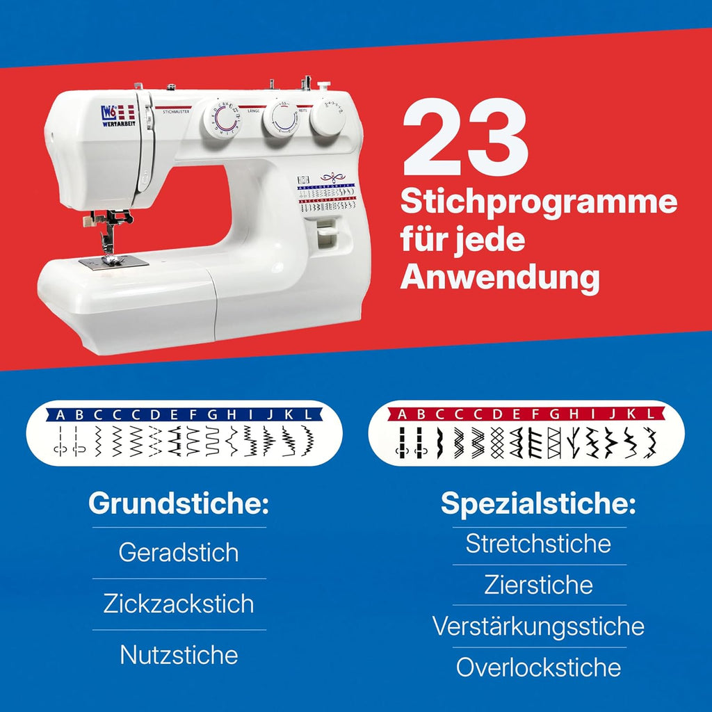 Nähmaschine N 1235/61 Freiarm mit 29 Stichprogrammen variabler Stichlänge Stichbreite und Knopflochfunktion