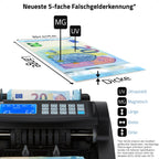 Banknotenzähler NC20i mit 5-facher Falschgelderkennung 1000 Banknoten pro Minute für sortierte Banknoten