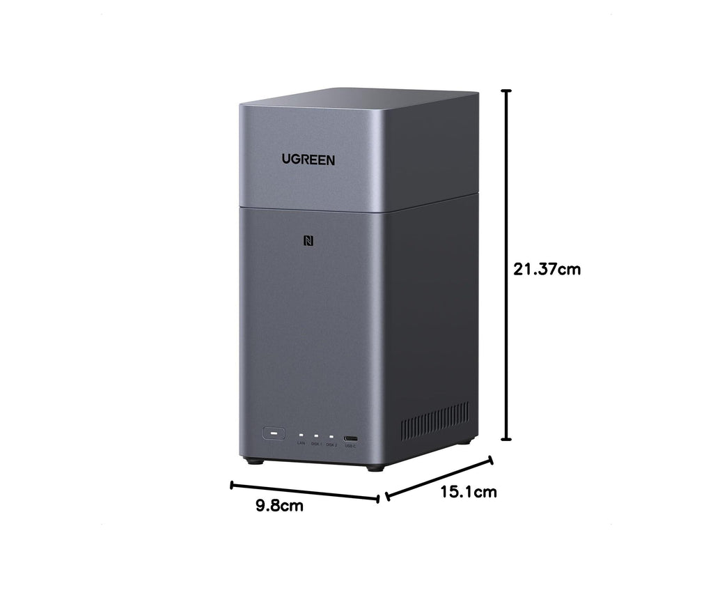 2-Bay NAS DH2300 8-Core RK3576 4GB LPDDR4X 1GbE 4K HDMI NFC KI-Fotoalbum ohne HDD für Smartphone-Backups und Dateifreigabe
