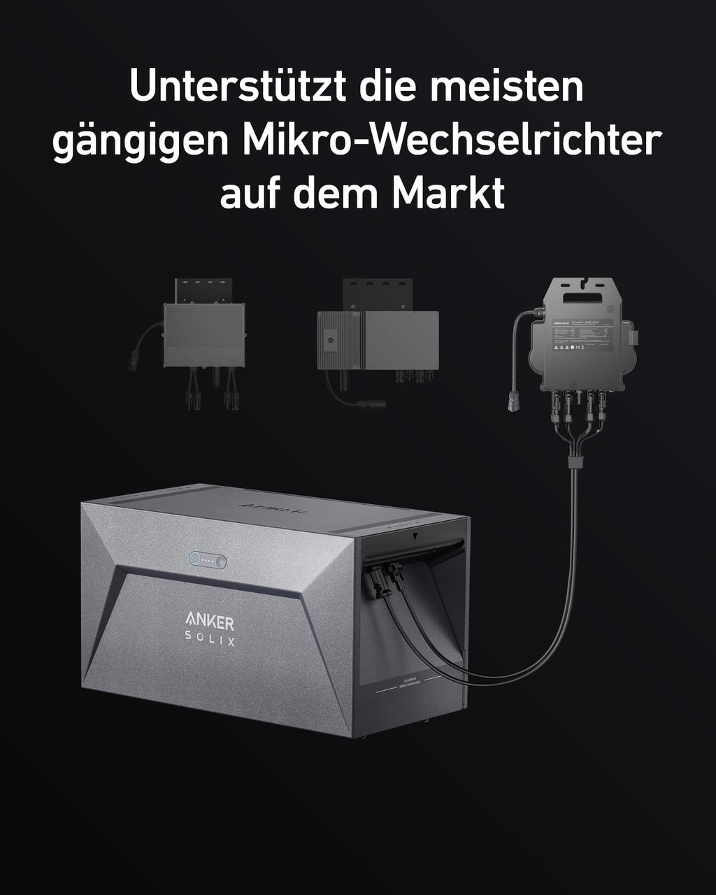 Solarstromspeicher E1600 für Balkonkraftwerk 800W 1,6kWh LFP Akku IP65 mit MC4-Kabeln und 6000 Ladezyklen