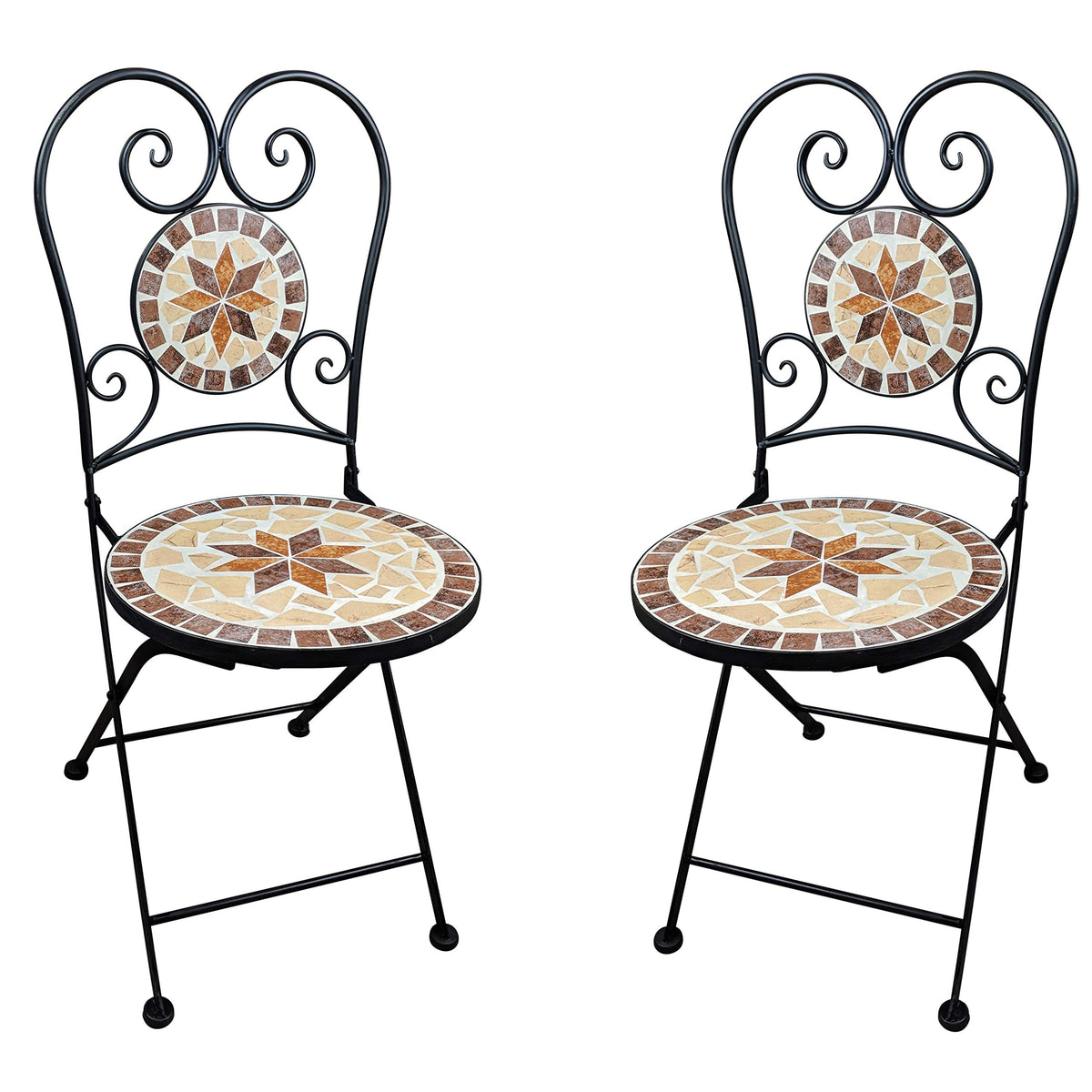 Mosaiktisch 2 Stühle Mosaik Sitzgarnitur Bistrotisch Sitzgruppe Balkonset Balkonmöbel