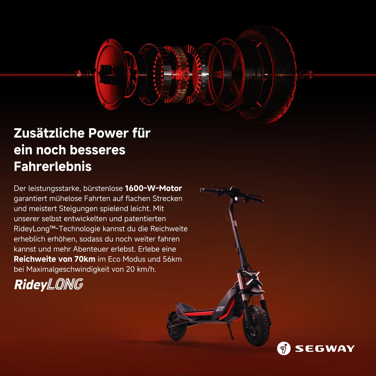 E-Scooter ZT3 Pro D mit 70 km Reichweite Vollfederung 11 Zoll Offroad-Reifen 120 kg Tragkraft und Apple Find My