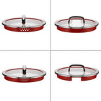 5-teiliges Topfset Induktion Function 4 760356380 Edelstahl poliert Glasdeckel mit Ausgießfunktion Innenskalierung