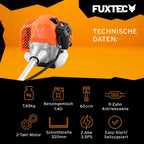 Benzin Motorsense Freischneider FX-MS162 62cc 3,5PS 2-Takt 32cm Schnittbreite Rasentrimmer