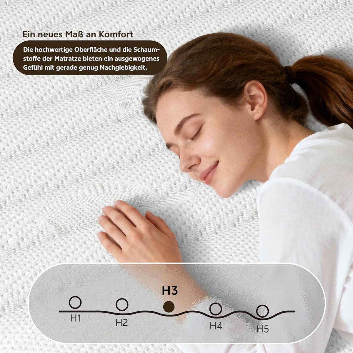 Matratze 140x200 Taschenfederkern Memory Foam 7 Zonen 25 cm H2 H3 OEKO-TEX Hybrid Kaltschaum Bettmatratze
