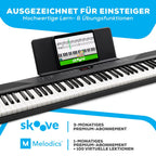 Digitalpiano Recital Play 88 Tasten 480 Sounds USB MIDI mit Ständer Sustain-Pedal Kopfhörer und Tragetasche