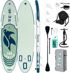 Stand Up Paddle Board 320 cm SUP aufblasbar für 1–2 Personen mit Zubehör Set PVC Doppelkammer stabil