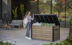 Gartenbox Ontario 870 Liter 147 x 83 x 86 cm aus Kunststoff in Holzoptik mit Gasdruckfedern abschließbar