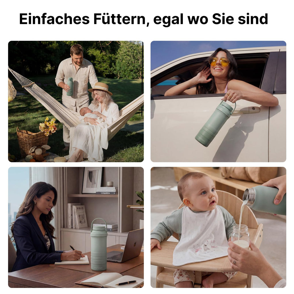 Baby Flaschenwärmer und Muttermilchkühler Set MW05 CM01 500 ml 628 ml 24H Kühlung USB-C für unterwegs