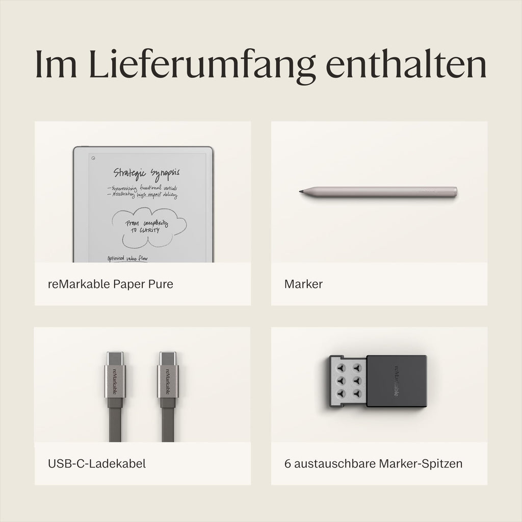 Paper Pure 10,3 Zoll E-Ink Tablet Schwarz-Weiß-Display WLAN mit Marker für Notizen Zeichnen und Dokumente
