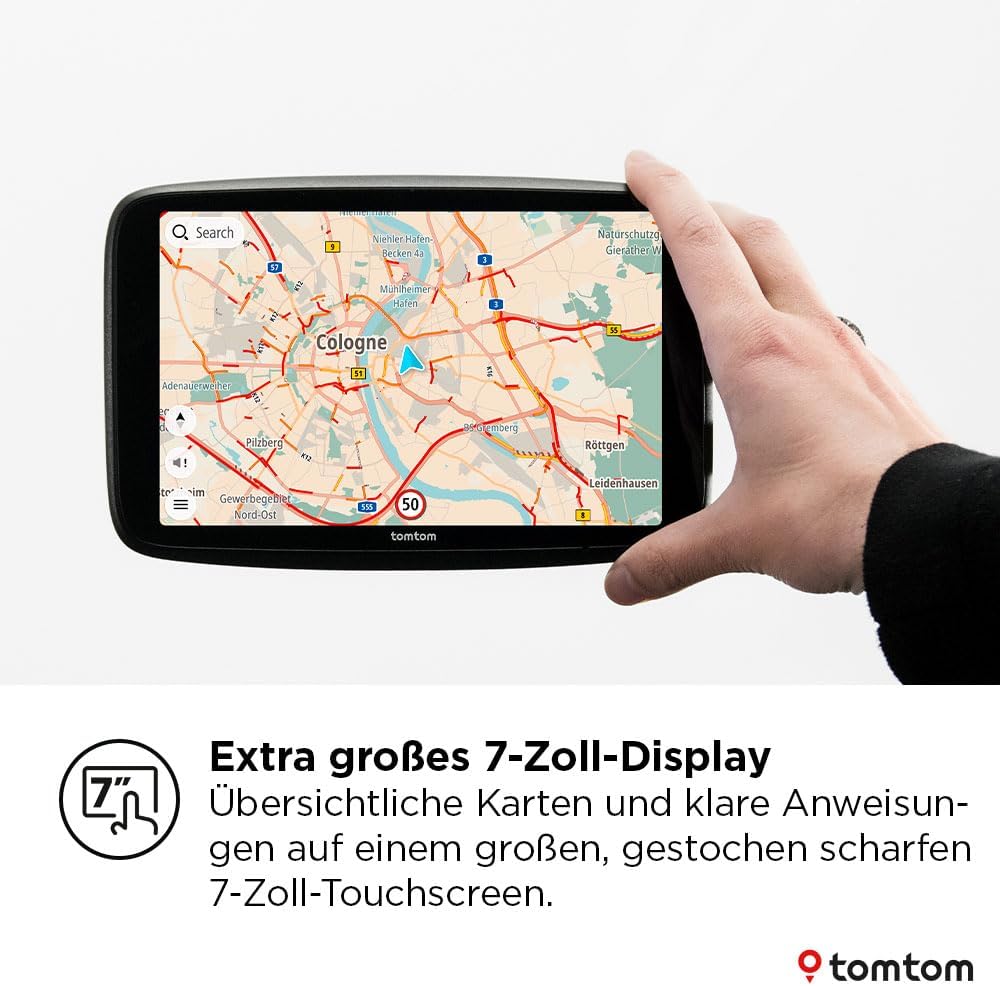GPS Navigationsgerät GO Navigator 7 Zoll Europa Karten mit Verkehrsinformationen WiFi Updates Magnethalterung