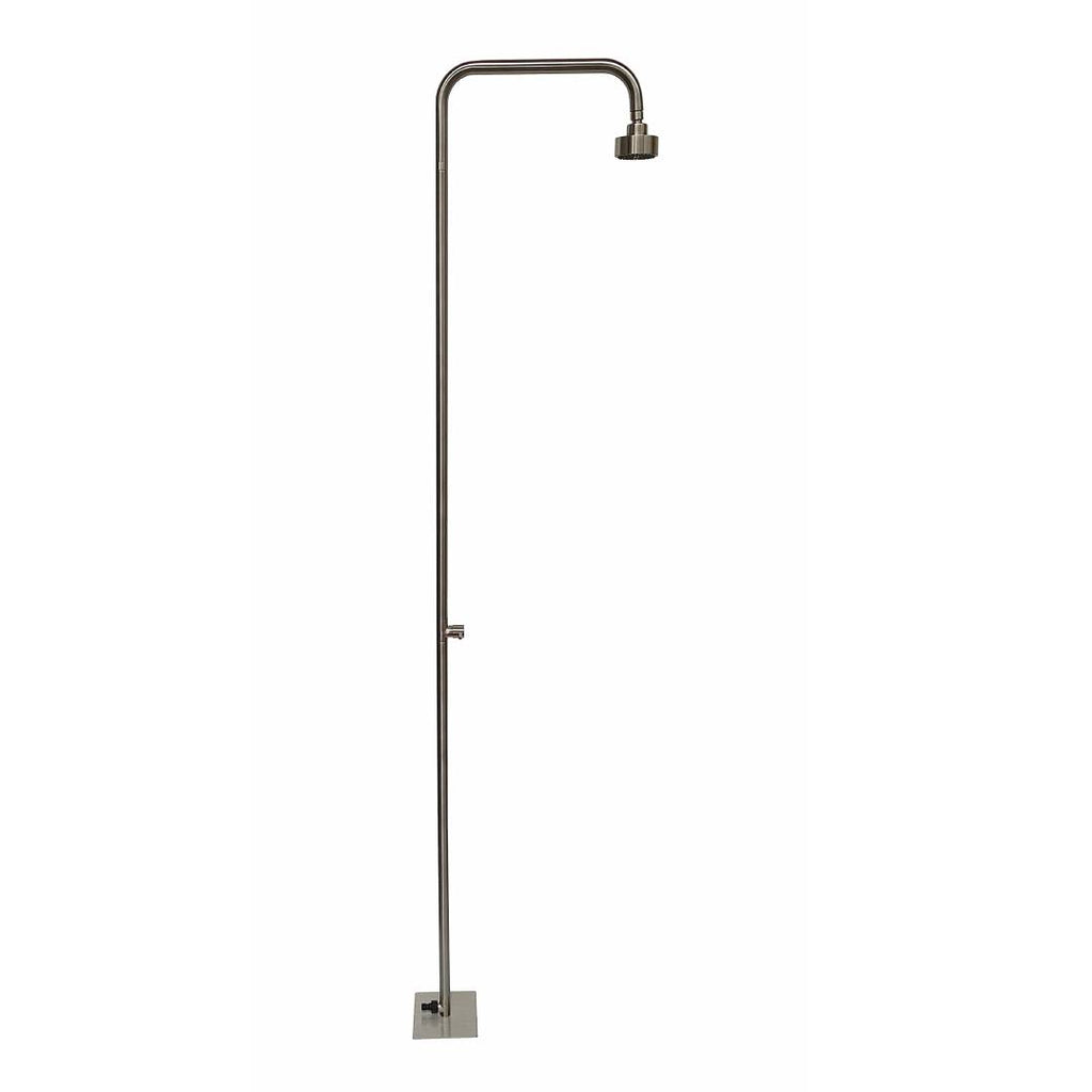 Gartendusche Aussendusche Pooldusche Edelstahl Nickel gebürstet 360° schwenkbarer Duschkopf 2 Strahlarten Antikalkdüsen