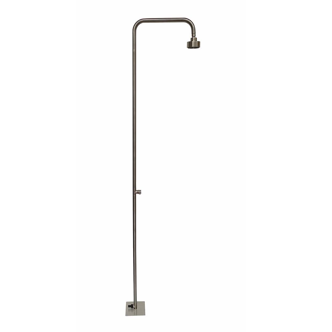 Gartendusche Aussendusche Pooldusche Edelstahl Nickel gebürstet 360° schwenkbarer Duschkopf 2 Strahlarten Antikalkdüsen