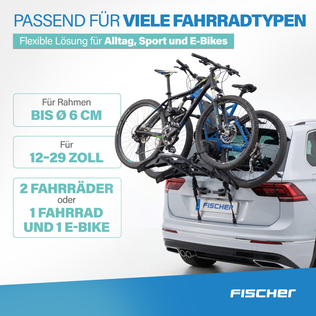 Heck Fahrradträger für 2 Fahrräder Modell 10444 45 kg Traglast 12 bis 29 Zoll faltbar