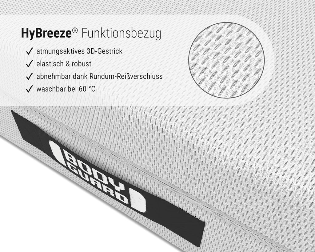 Schaumstoffmatratze 2in1 mittelfest & fester 90x200 cm QXSchaum 18,5 cm Kern ergonomische Module Bezug waschbar 60°C