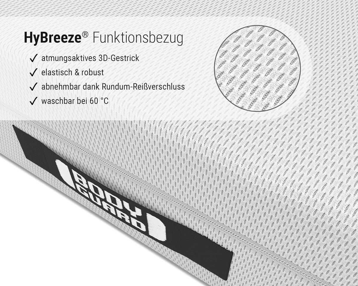 Schaumstoffmatratze 2in1 mittelfest & fester 90x200 cm QXSchaum 18,5 cm Kern ergonomische Module Bezug waschbar 60°C