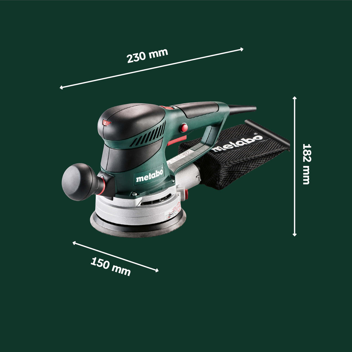 Exzenterschleifer SXE 450 TurboTec 350 W 14000 U/min 150 mm Duo-Schwingkreisverstellung Vario-Elektronik TurboBoost mit Staubbeutel
