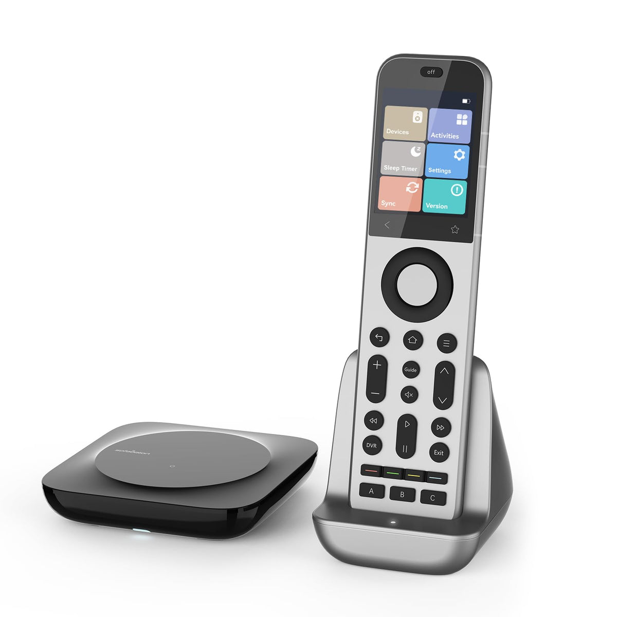 Universalfernbedienung X2 mit Hub und Ladestation Touchscreen IR Bluetooth WLAN für bis zu 49 Geräte