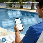 Poolroboter PC20 für Boden Wand und Wasserlinie 18.927 l/h App-Steuerung 5.200 mAh Akku 4 l Filterkorb für Pools bis 170 m²