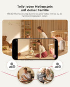 Babyphone mit 2 Kameras BM04-1 5 Zoll WLAN 1080p Nachtsicht 2-Wege-Audio Bewegungserkennung App-Steuerung 4-fach Zoom