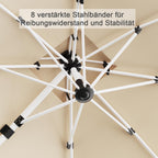Ampelschirm 300x400 cm Alu Doppel Vordach UV50+ wasserabweisend mit Kurbel 360° Rotation