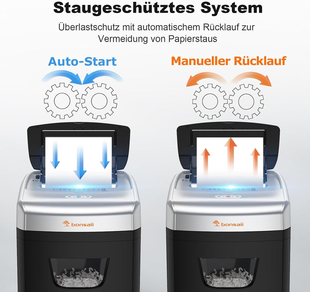 Aktenvernichter Autofeed Mikroschnitt P-4 C233-B 120 Blatt 23 Liter 62 dB Büro Schredder mit automatischem Einzug
