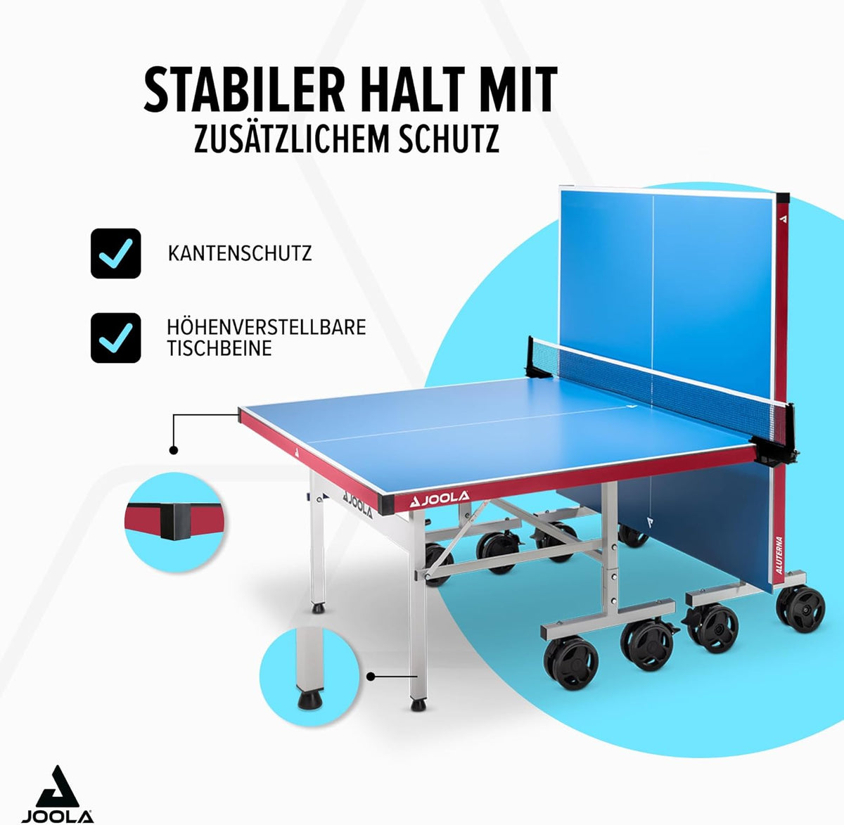 Tischtennisplatte Outdoor 11650 6mm Aluminium Verbundplatte klappbar Untergestell inkl Netz wetterfest