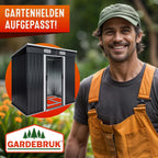 Metall Gerätehaus mit Schiebetür und Fundament 200x125x180 cm wetterfest 2 m² Gartenhaus anthrazit Stahlkonstruktion